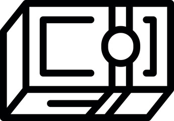 Poster - simple microwave line icon style illustration representing the concept of cooking and reheating