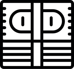 Poster - Simple line drawing symbolizing an audio cassette tape, evoking nostalgic memories of analog music listening and recording