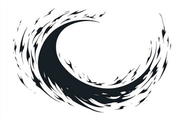 Wall Mural - Abstract Black Ink Swirl Circle