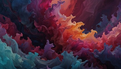 Wall Mural - Vibrant Abstract Fluid Art