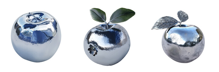 Poster - Gleaming silver blueberry in 3D, on a isolated transparent background