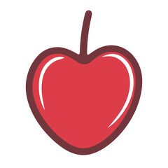 Wall Mural - A red heart-shaped apple