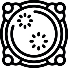 Poster - Line icon of scientists conducting research on a sample in a petri dish
