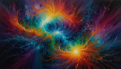 Vibrant Cosmic Energy Swirl