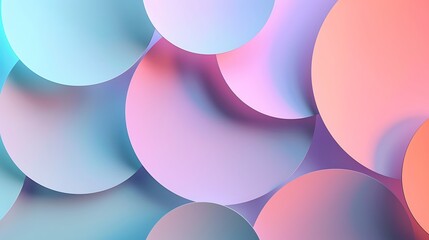 Sticker - Overlapping gradient circles, pastel colors transitioning from lavender to mint to peach, smooth blending, high-definition quality, abstract and airy feel. --ar 16:9 --v 6.0 --s 250 --style raw