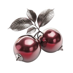 Wall Mural - Silver cranberry in 3D, on a isolated transparent background