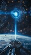 © jinzhen - Planetary engine scene illustration poster background