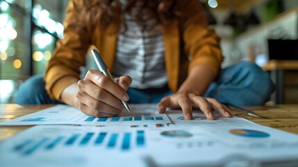 Poster - Financial Advisor Presenting Detailed Debt Reduction Plan in Professional Setting