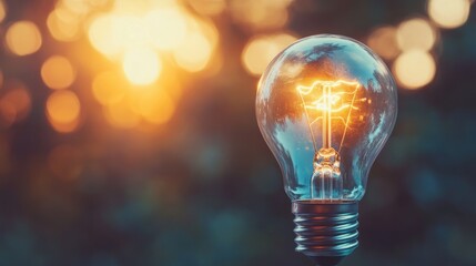 Wall Mural - A conceptual image showcasing a light bulb as a metaphor for an innovative breakthrough and smart idea, symbolizing genius marketing strategy planning and creative thinking in business