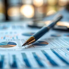 Poster - Financial Report with Graphs and Data Showing Business Strategy and Planning