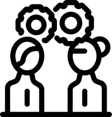 Poster - Two businessmen brainstorming, finding a solution and generating ideas