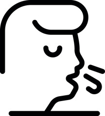 Poster - Line drawing of a sick man coughing with his mouth open, potentially spreading a virus