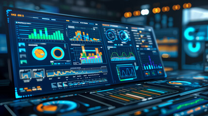 Poster - complex cybersecurity analytics, including graphs, heatmaps, and threat analysis charts. Use a high-tech interface to convey the depth of data analysis.
