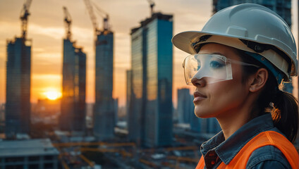 Photo of a female construction worker.AI generated