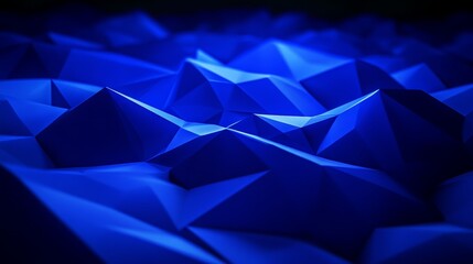 Poster - A blue network structure on an abstract background. A big data visualization on a 3D model.