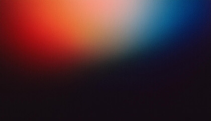 Wall Mural - abstract grainy gradient glowing colors with noise texture, black backdrop vibrant dark banner poste