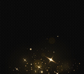 Wall Mural - dust sparks and stars shine with a special light. christmas light effect. glittering particles of ma