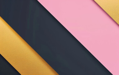 Wall Mural - Abstract minimalistic background with three different colors, golden, pink and black..