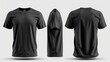 © ปฏิภาน ผดุงรัตน์ - black blank t-shirt template mockup, man half sleeve fashion design, high quality. Isolated on a transparent background. PNG