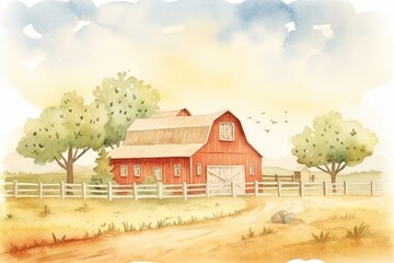 Canvas Print - Farm architecture outdoors building.