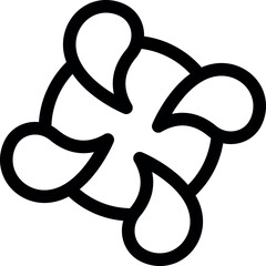 Poster - abstract icon of a five blades turbine rotating clockwise