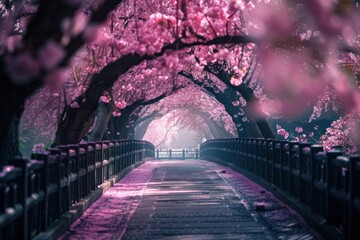 Canvas Print - Sakura Garden park outdoors blossom.