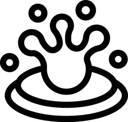 Poster - simple vector icon of a splash with liquid dropping in a puddle, creating ripples