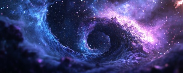 Wall Mural - black hole bending space time continuum in deep space