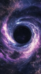 Wall Mural - black hole stretching space time continuum in deep space