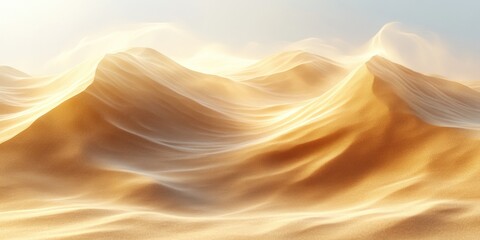 Poster - Golden Desert Dunes with Windswept Sand