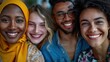 © Attasit - A group of friends from different cultures and ethnicities, smiling and enjoying their time together, celebrating diversity and unity