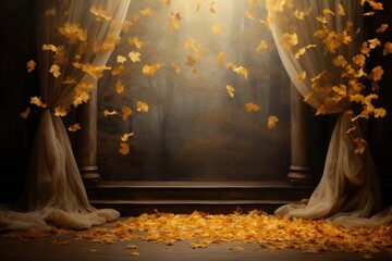 Canvas Print - Autumn backdrop yellow plant gold.