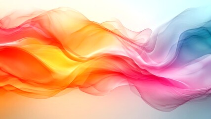 Wall Mural - Soft flowing pastel gradients merging into colorful waves in abstract design. Gentle color blend concept. Seamless looping time-lapse video background.