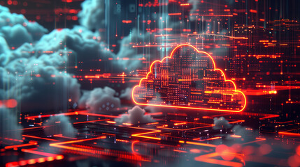 Fototapete - a cloud storage system with multiple layers of security, including encryption, access controls, and 