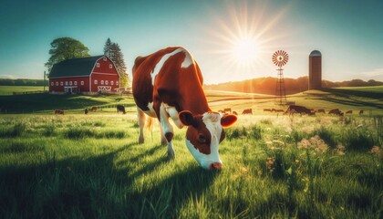 American cow in the field