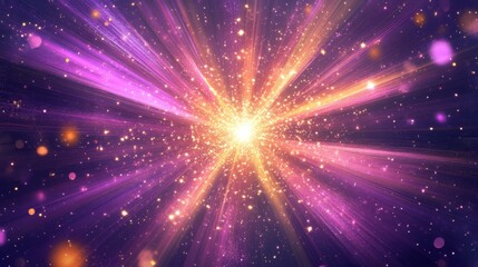 Wall Mural - abstract background with light speed motion and shining particles