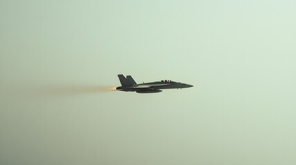 Canvas Print - A fighter jet is flying at high speed with a motion blur effect.