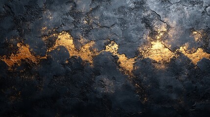 Canvas Print - Golden veins running through dark textured background