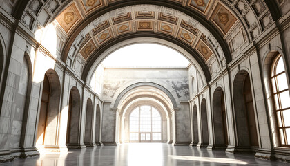 Wall Mural - building arch interior isolated with white highlights, png