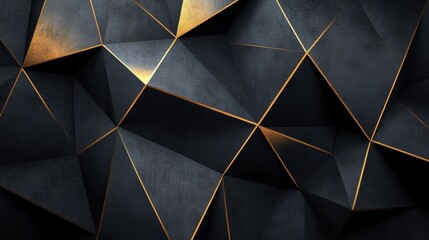 Wall Mural - Abstract background showing a geometric pattern with gold lines