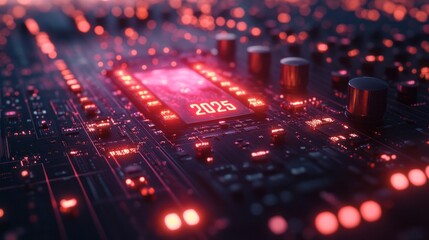Poster - A computer chip with the number 2025 on it
