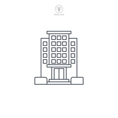 Fototapete - Hotel building icon symbol vector illustration isolated on white background
