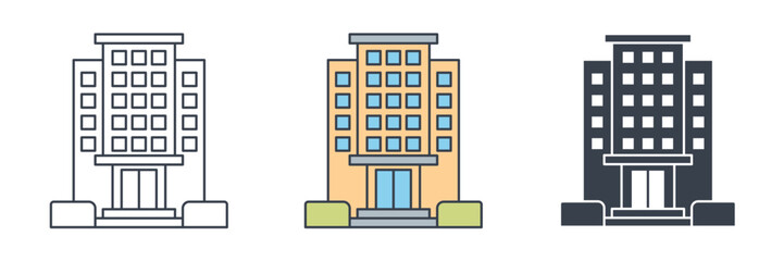 Fototapete - Hotel building icon symbol vector illustration isolated on white background
