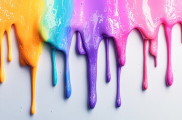 Poster - Color drip background with colorful paint drips, creative and artistic design for advertising or branding purposes. 