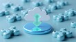 © Tackey - Cloud computing technology concept with data upload and download. Blue puzzle pieces and cloud icon symbolize connectivity and integration.