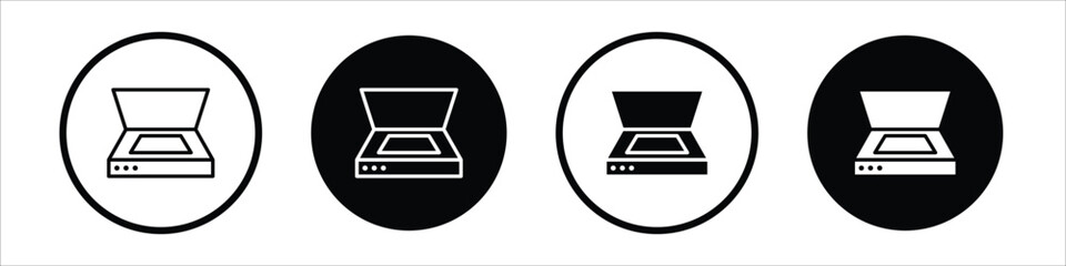 Poster - Scanner vector icon set black filled and outlined style.