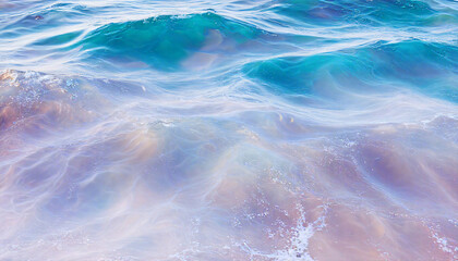 Abstract blue water surface dances with sunlight beneath a cloudy sky