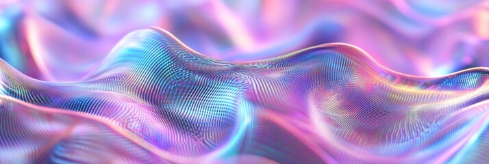 Poster - Colorful holographic patterns create wave-like illusions with high fidelity in a dynamic display