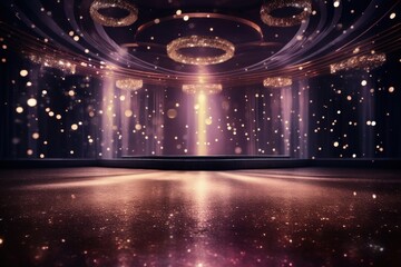 Canvas Print - Luxury stage lighting night room.