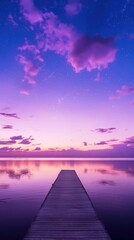 Wall Mural - Purple sky and sea outdoors horizon nature.